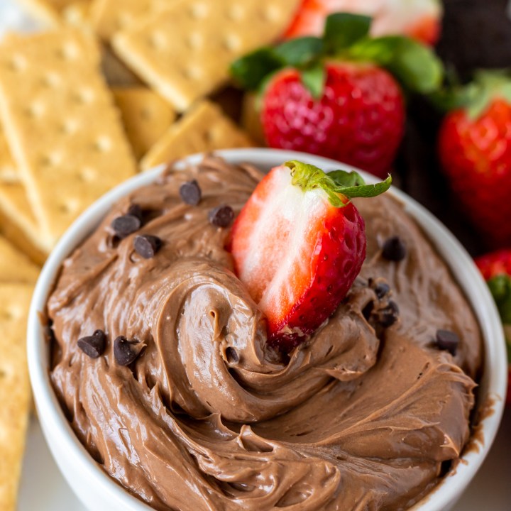 strawberry in brown dip